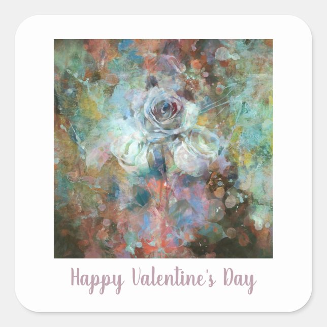 Happy Valentine's Day.  Square Sticker (Front)