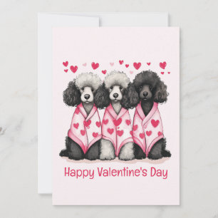 Happy Valentines Day Standard Poodle Dogs Holiday Card