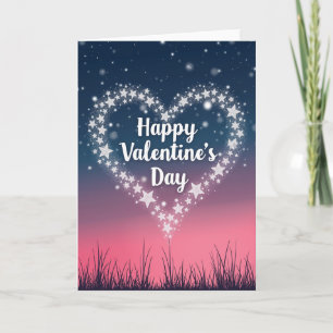 Happy Valentines Day Star Heart Card