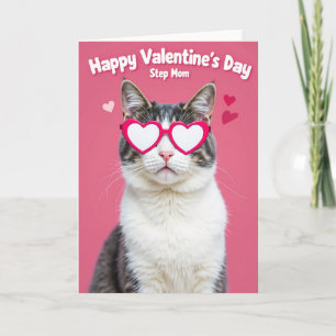 Happy Valentines Day Step Mom Cat Card