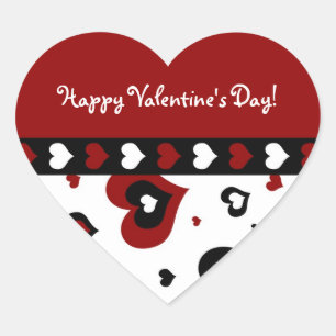 Happy Valentine's Day Stickers Hearts Red
