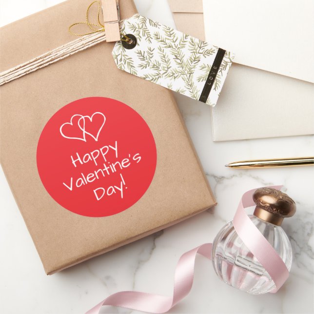 Happy Valentine's Day stickers with double hearts (Gifting)