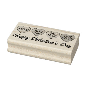 Happy Valentine's Day Sweet Valentine Candy Hearts Rubber Stamp