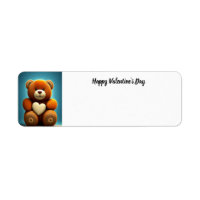 Happy Valentine's Day Teddy Bear address label