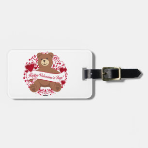 Happy Valentine's Day! Teddy Bear Luggage Tag