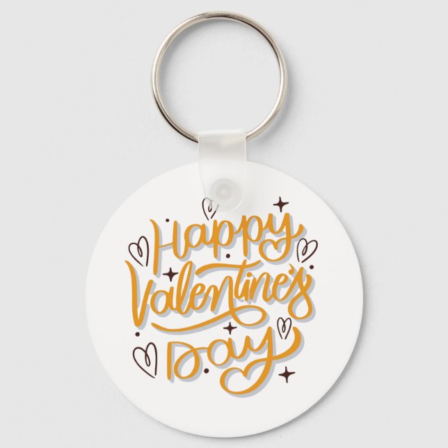 Happy Valentines day tee gift idea men women    Keychain (Front)
