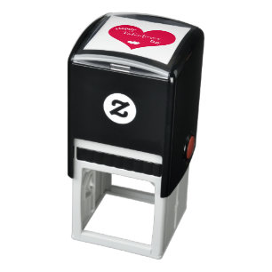 Happy Valentine's Day Text Inside Red Heart Self-inking Stamp