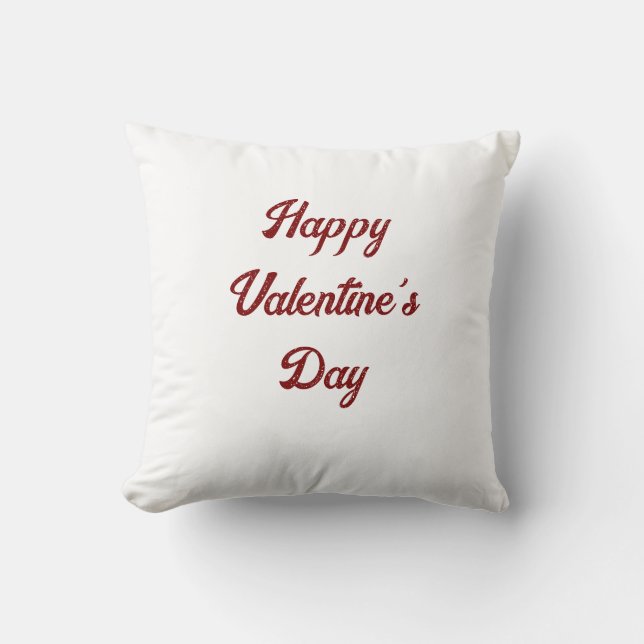 Happy Valentine's Day Throw Pillow (Front)