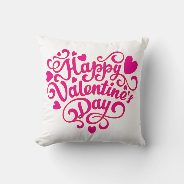 HAPPY VALENTINES DAY THROW PILLOW (Front)