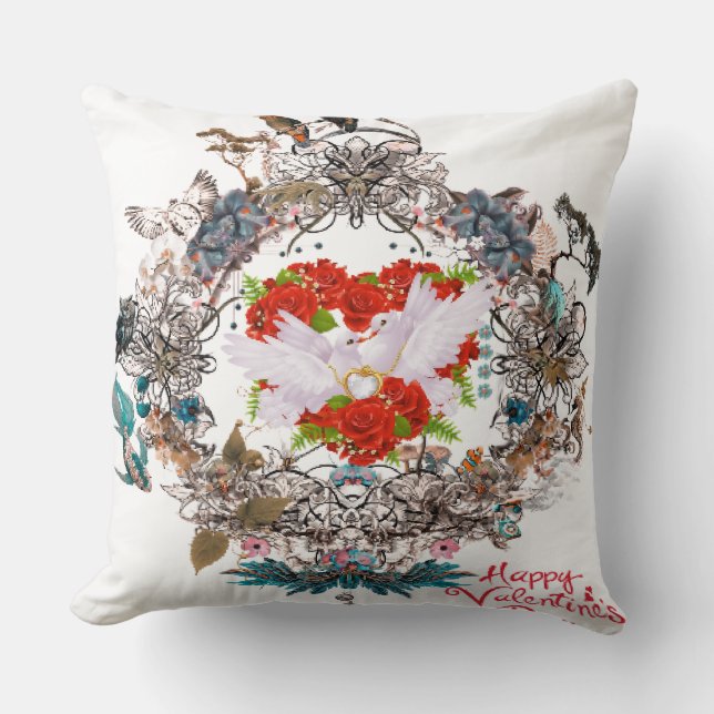 Happy valentine's day  throw pillow (Front)