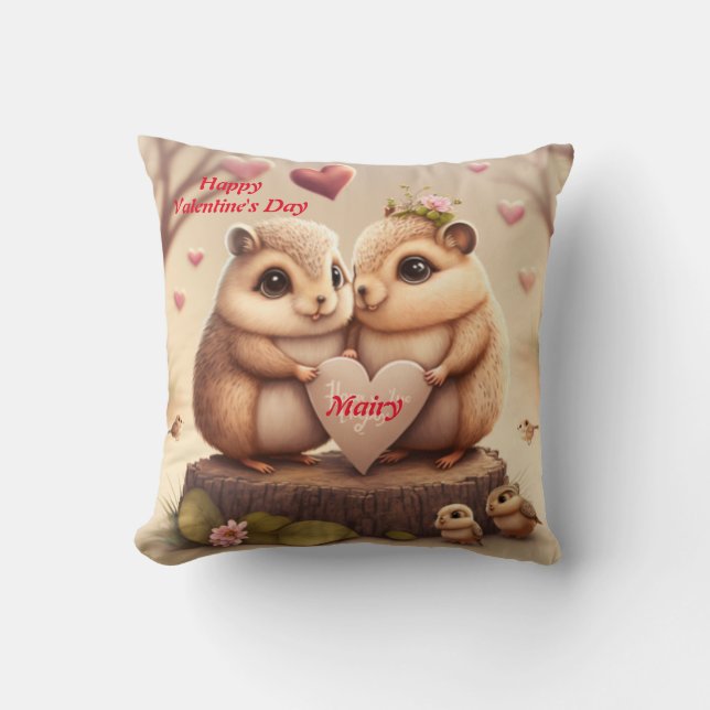 Happy Valentine's Day  Throw Pillow (Front)