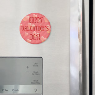 Happy Valentine's Day Tiny Heart Shaped Font Magnet