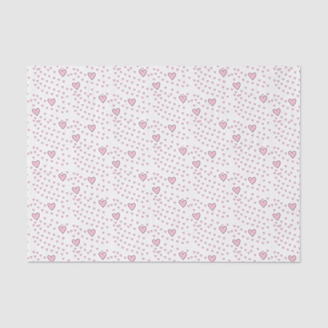 Happy Valentine's Day Tissue Paper Pink Hearts (Front)