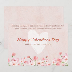 Happy Valentines Day To My Aunt Holiday Card