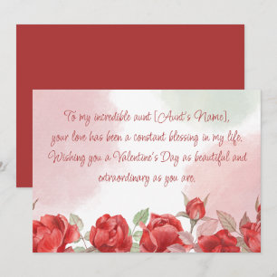 Happy Valentines Day To My Aunt Holiday Card