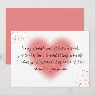 Happy Valentines Day To My Aunt Holiday Card
