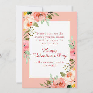 Happy Valentines Day To My Aunt Holiday Card
