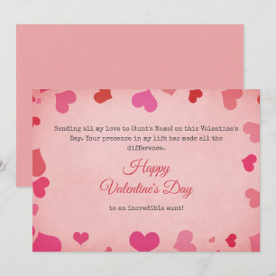 Happy Valentines Day To My Aunt Holiday Card
