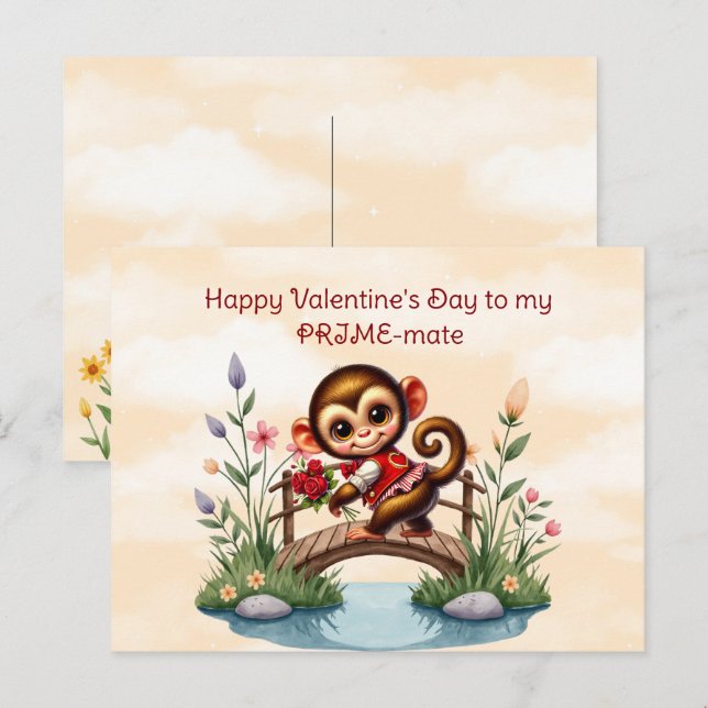 Happy Valentine's Day to My PRIME-mate Holiday Postcard (Front/Back)