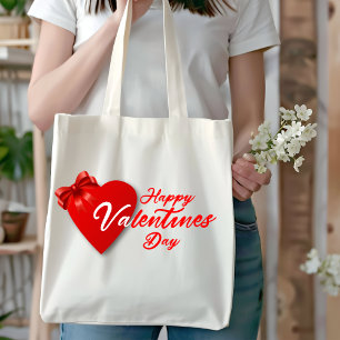 Happy Valentine's Day Tote Bag: Carry Love for Her Bag