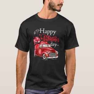 Happy Valentines Day Truck Carrying Love Of Cat He T-Shirt