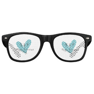 Happy Valentine's day turquoise heart name letter  Retro Sunglasses