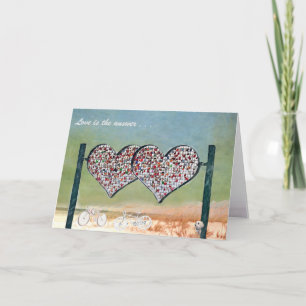 Happy Valentine's Day Two Hearts Two Bikes Card