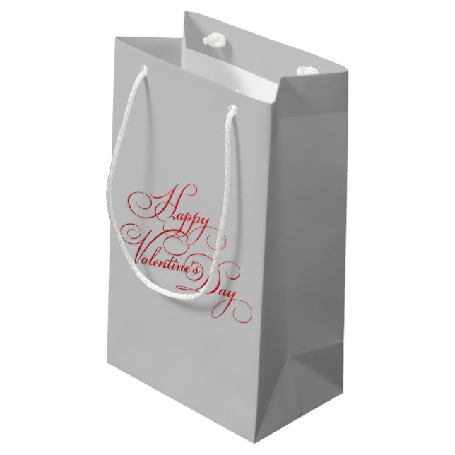 Happy Valentine's Day Typography | Gift Bag (Back Angled)
