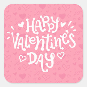 Happy Valentine's Day Typography   Sticker Seal