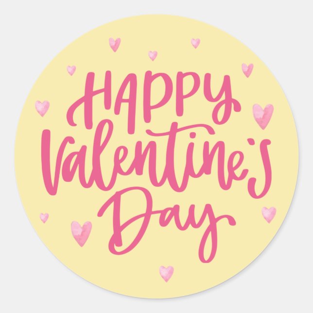 Happy Valentine's Day Typography | Sticker Seal (Front)