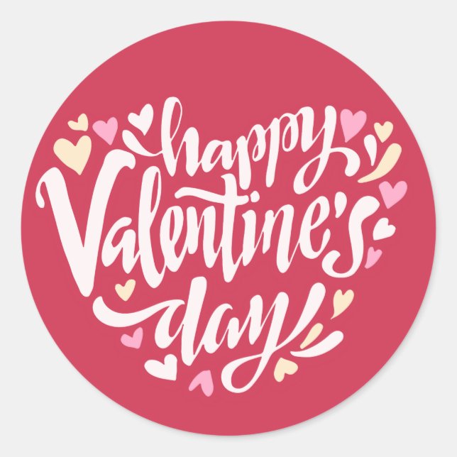 Happy Valentine's Day Typography | Sticker Seal (Front)