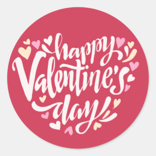 Happy Valentine's Day Typography   Sticker Seal
