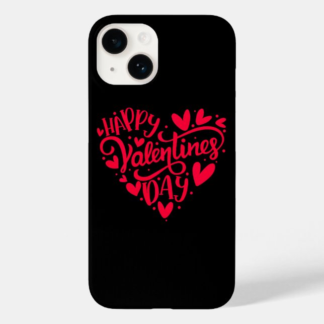 Happy Valentines Day Valentine Heart Shape Case-Mate iPhone Case (Back)