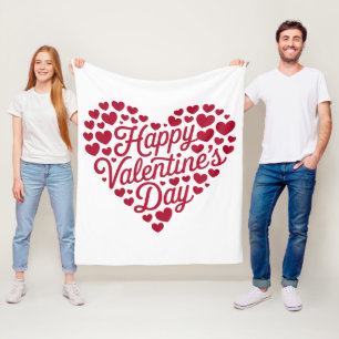 Happy Valentines Day Valentine Love Heart Fleece Blanket
