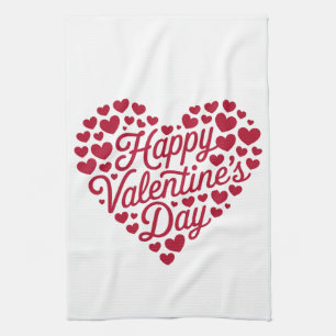 Happy Valentines Day Valentine Love Heart Kitchen Towel