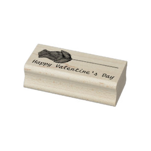 Happy Valentine's Day Valentine Rose Rubber Stamp