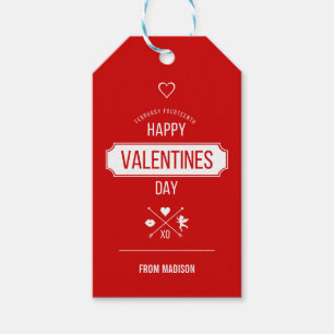 Happy Valentine's Day Valentine Symbols Gift Tags