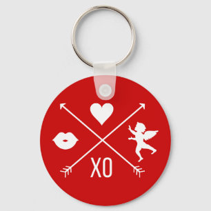 Happy Valentine's Day Valentine Symbols Keychain