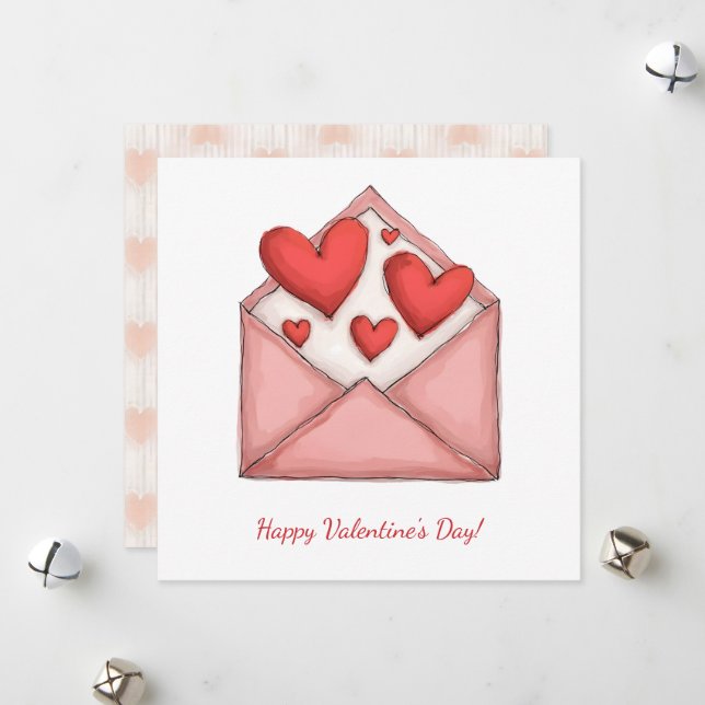 Happy Valentine's Day! Valentine's card.  Holiday Card (Front/Back In Situ)