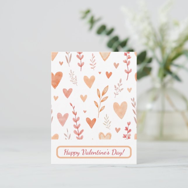 Happy Valentine's Day! Valentine's card.  Holiday Postcard (Standing Front)