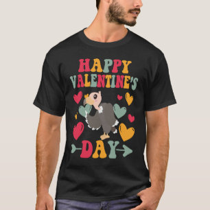 Happy Valentines Day Vulture Heart Love Groovy T-Shirt