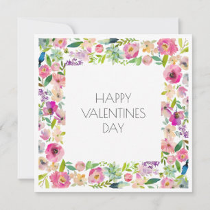 Happy Valentines Day Watercolor Floral Pink Sweet