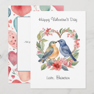 Happy Valentine's Day Watercolor Photo Valentine's Card