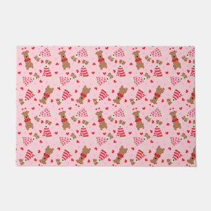 Happy Valentines Day Welsh Wire Fox Terrier Dogs Doormat