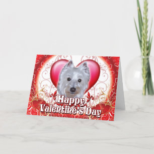 Happy Valentines Day Westie Holiday Card