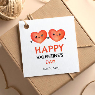 Happy Valentine's Day with baby heart couple Favour Tags