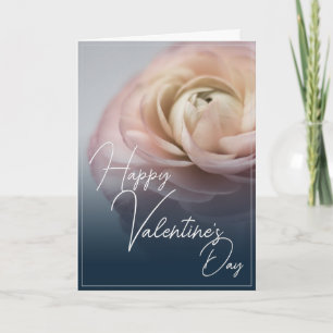 Happy Valentine's Day with big pink rose Card