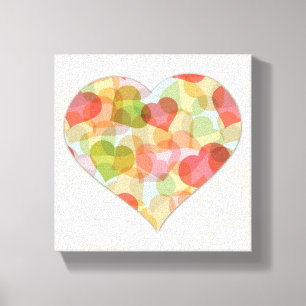 Happy Valentines Day with colourful hearts Canvas Print