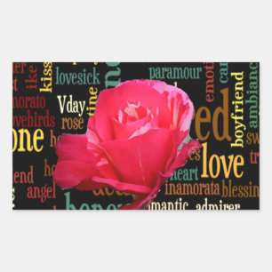 Happy Valentine's Day With Elegant Red Roses Sticker