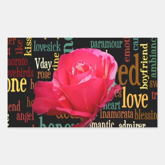 Happy Valentine's Day With Elegant Red Roses Sticker (Front)
